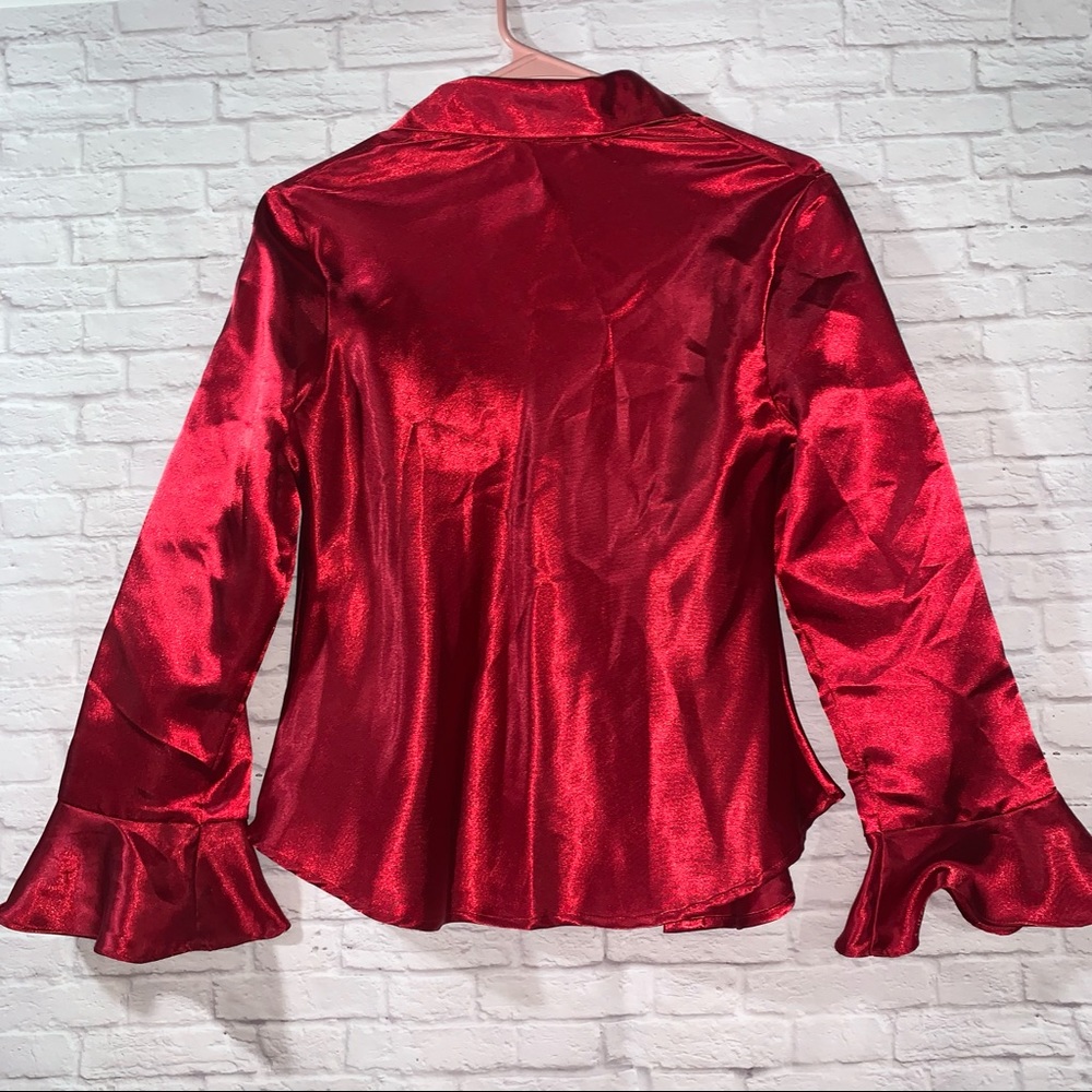 Red Ruffle Blouse - Picture 2 of 4